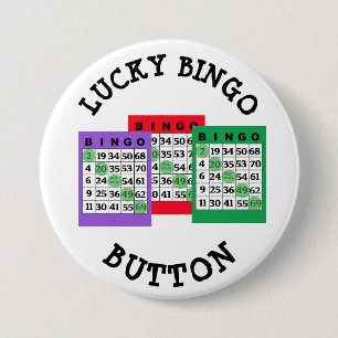Lucky BINGO Button with Bingo cards