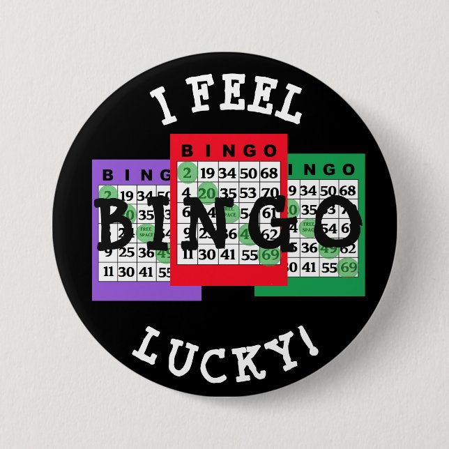 Lucky BINGO Button with Bingo cards (Front)