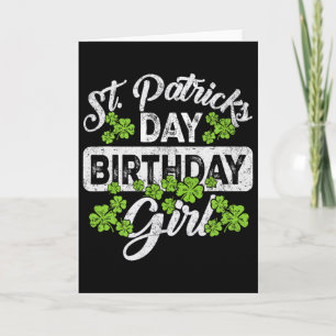 Lucky Birthday Girl Shamrock Born On St Patricks D Card