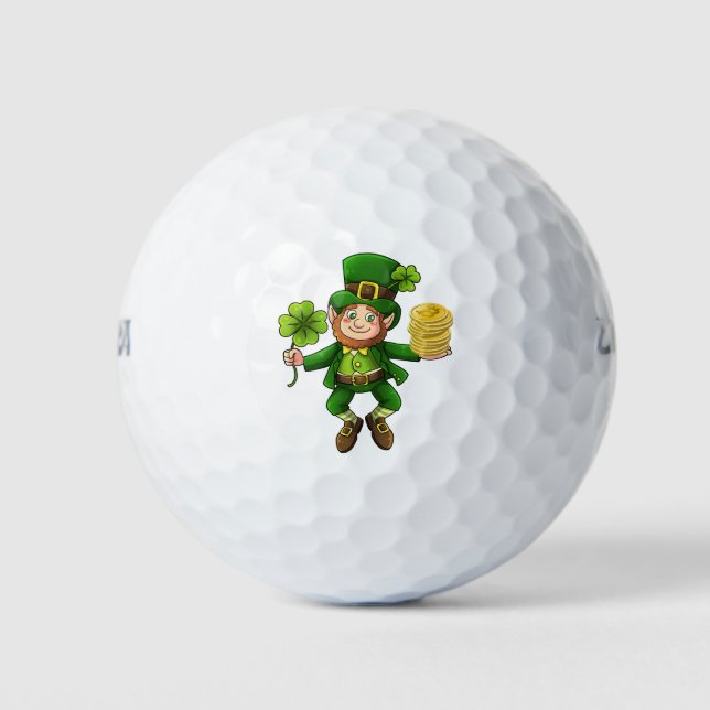 Lucky Bitcoin Leprechaun Golf Balls (Front)