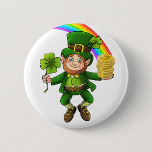 Lucky Bitcoin Rainbow Leprechaun 2 Inch Round Button