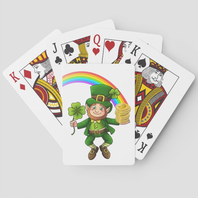Lucky Bitcoin Rainbow Leprechaun Playing Cards (Back)