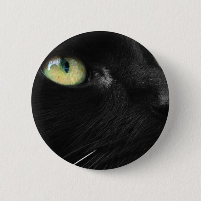 Lucky Black Cat 2 Inch Round Button (Front)