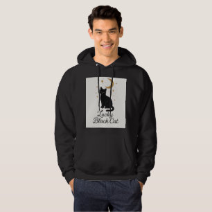 Lucky Black Cat Hoodie Mystical Moon Design
