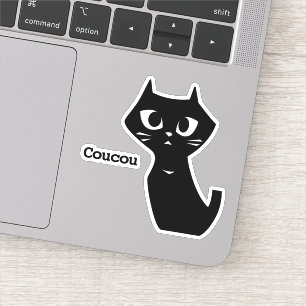 Lucky Black Cat says "Hey" in French