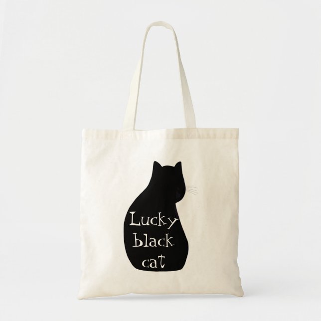 Lucky Black Cat Tote Bag (Front)