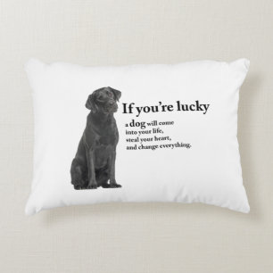 Lucky Black Lab Accent Pillow