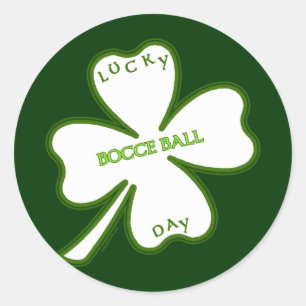 Lucky Bocce Ball Classic Round Sticker