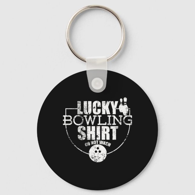 Lucky Bowling  Fun Gift For Bowlers Keychain (Front)