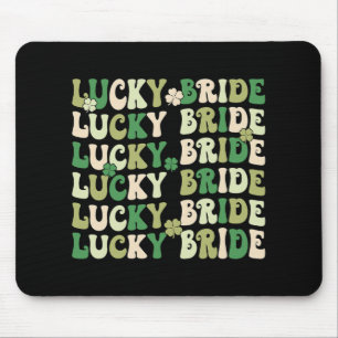 Lucky Bride Groom Matching Couples Wedding St Patr Mouse Pad