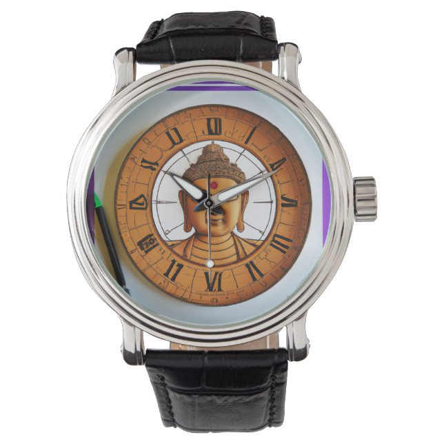 Lucky Buddha Leather Watch (Front)
