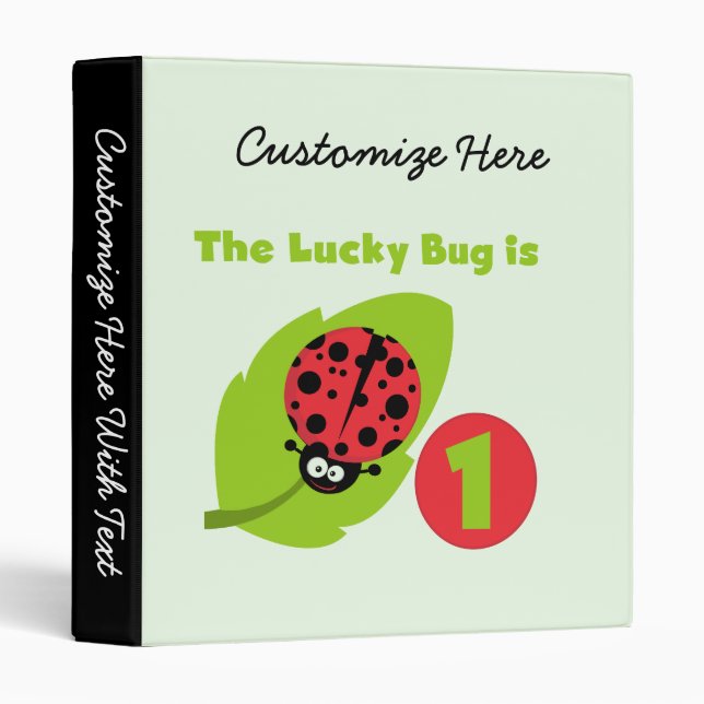 Lucky  Bug 1st Birthday T-shirts and Gifts Binder (Front/Spine)