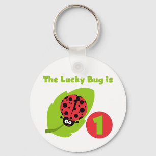 Lucky Bug 1st Birthday T-shirts and Gifts Keychain