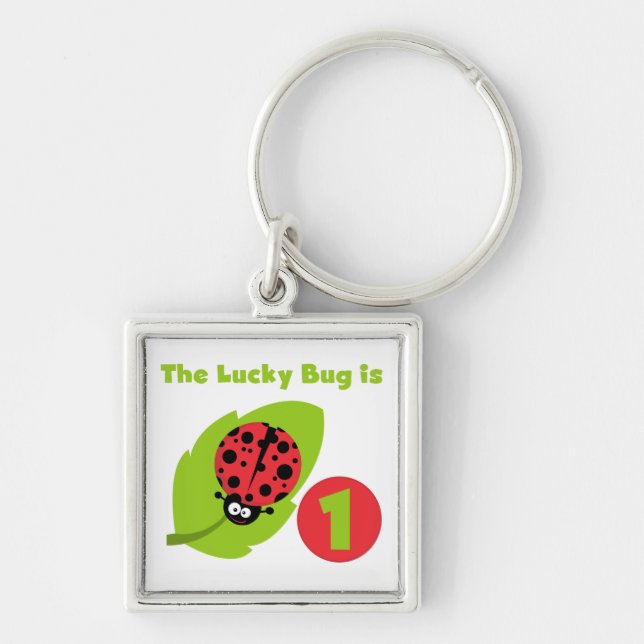 Lucky  Bug 1st Birthday T-shirts and Gifts Keychain (Front)