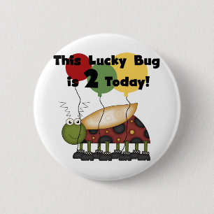 Lucky Bug 2nd Birthday T-shirts and Gifts 2 Inch Round Button