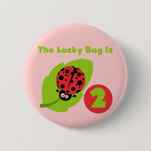 Lucky Bug 2nd Birthday T-shirts and Gifts 2 Inch Round Button