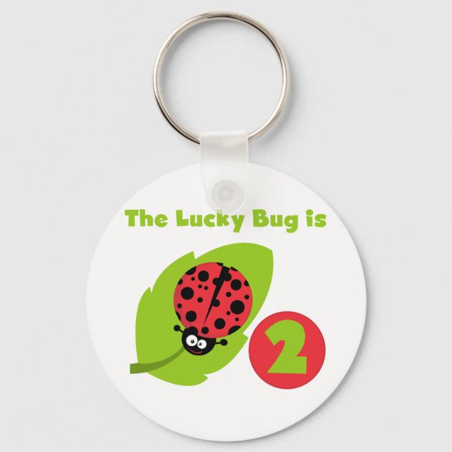 Lucky Bug 2nd Birthday T-shirts and Gifts Keychain (Front)