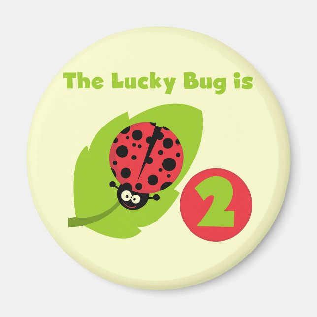 Lucky Bug 2nd Birthday T-shirts and Gifts Magnet (Front)