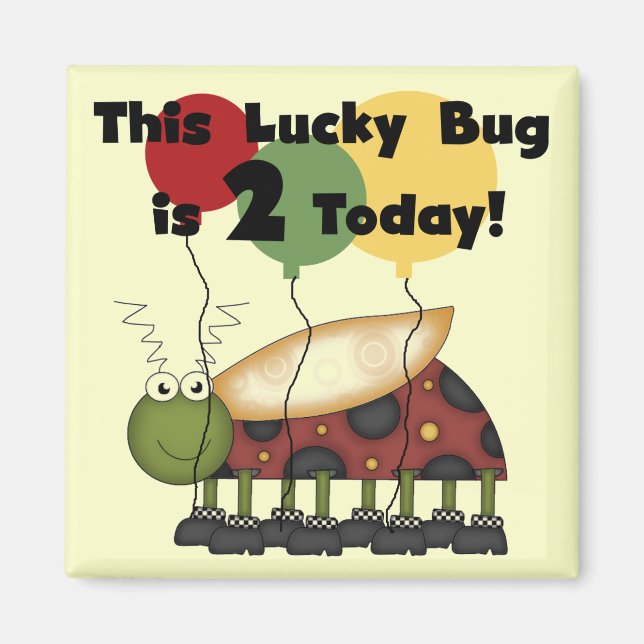 Lucky Bug 2nd Birthday T-shirts and Gifts Magnet (Front)