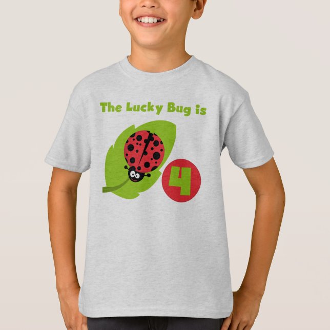 Lucky Bug 4th Birthday T-shirts and Gifts (Front)