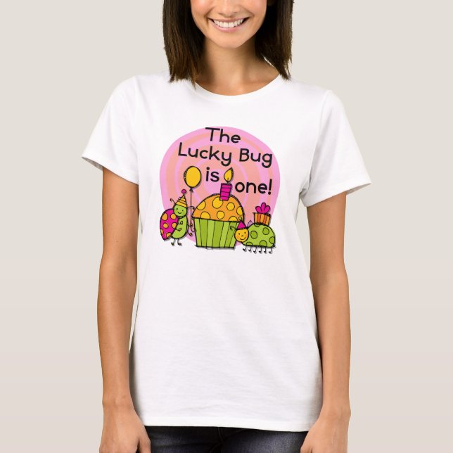 Lucky Bug Cupcake 1er Anniversaire Tshirts et cade (Devant)