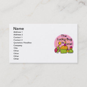 Lucky Bug Cupcake 1st Birthday Tshirts and Gifts Business Card