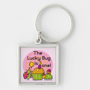 Lucky Bug Cupcake 1st Birthday Tshirts and Gifts Keychain