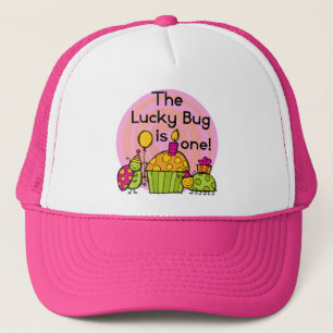 Lucky Bug Cupcake 1st Birthday Tshirts and Gifts Trucker Hat