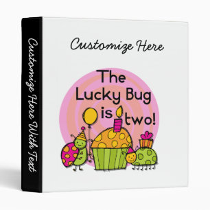 Lucky Bug Cupcake 2nd Birthday T-shirts and Gifts Binder