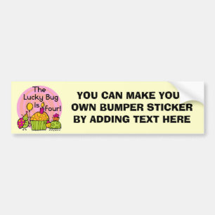Lucky Bug Cupcake 4th Birthday T-shirts and Gifts Bumper Sticker