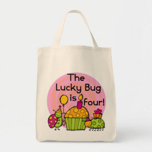 Lucky Bug Cupcake 4th Birthday T-shirts and Gifts Tote Bag