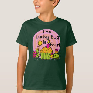 Lucky Bug Cupcake 4th Birthday T-shirts et cadeaux