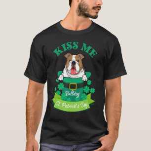 Lucky Bulldog St Patrick's Day Kiss Me I'm Pugrish T-Shirt