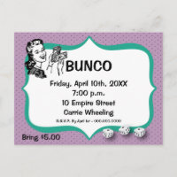 Lucky Bunco Player carte postale Violet et Emerald