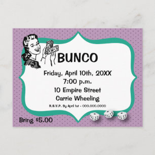 Lucky Bunco Player Postcard Violet and Emerald