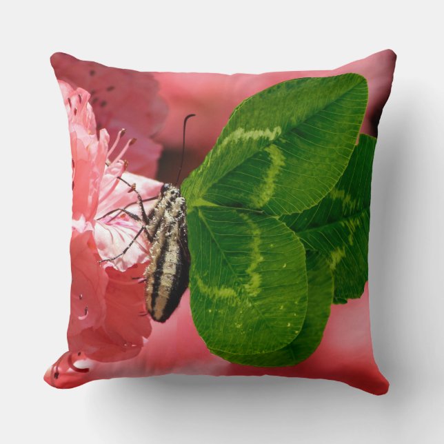 Lucky Butterfly Throw Pillow (Front)