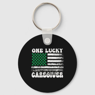 Lucky Caregiver St Patricks Day Caregiver Nurse  Keychain