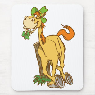 Lucky Cartoon Horse on St Patrick's Day mousepad