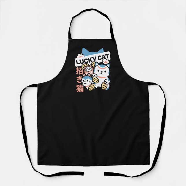 Lucky Cat Art – Maneki Neko with Gold Coin Apron (Front)