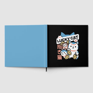 Lucky Cat Art – Maneki Neko with Gold Coin Guest Book