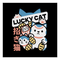 Lucky Cat Art – Maneki Neko with Gold Coin