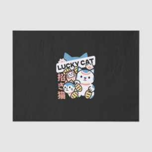 Lucky Cat Art – Maneki Neko with Gold Coin Tissue Paper