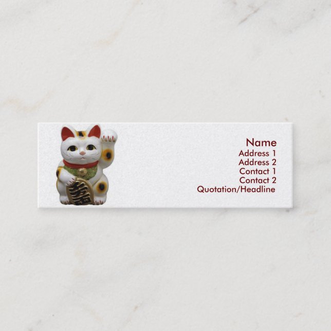 Lucky Cat Carte de visite (Devant)