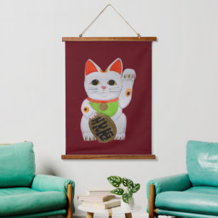 Lucky Cat Feng Shui Wall Hanging Tapestry