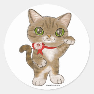 Lucky Cat in London Classic Round Sticker