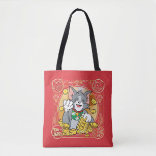 Lucky Cat Jerry With Gold Sycees Tote Bag
