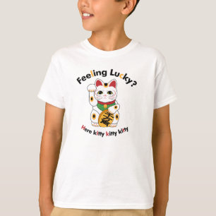 Lucky Cat Kid's T Shirts