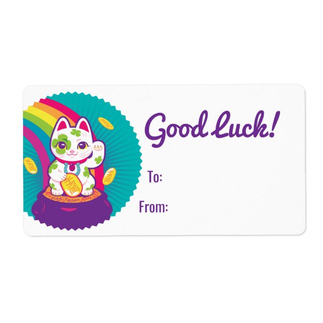 Lucky Cat Maneki Neko Good Luck Pot of Gold (Front)