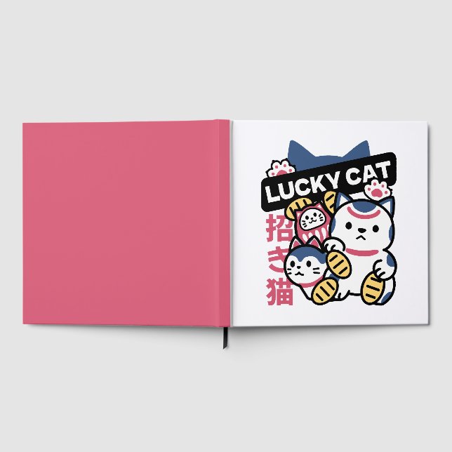 Lucky Cat Maneki Neko – Japanese Fortune Cat  Guest Book (Full)