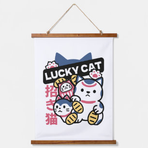 Lucky Cat Maneki Neko – Japanese Fortune Cat  Hanging Tapestry